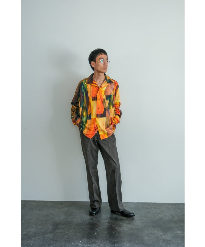 m’s braque / 長袖シャツ/L/ウール/GRY m's braque LONG SLEEVE ALOHA SHIRTS | MusterWer