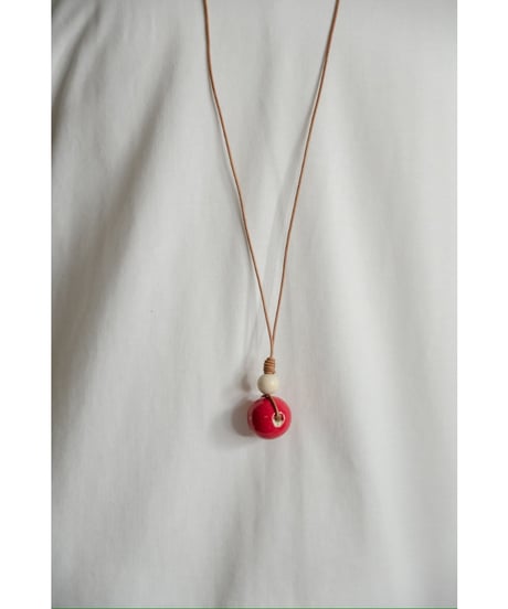 m's braque LEATHER CORD CERAMIC & WOODS NECKLACE