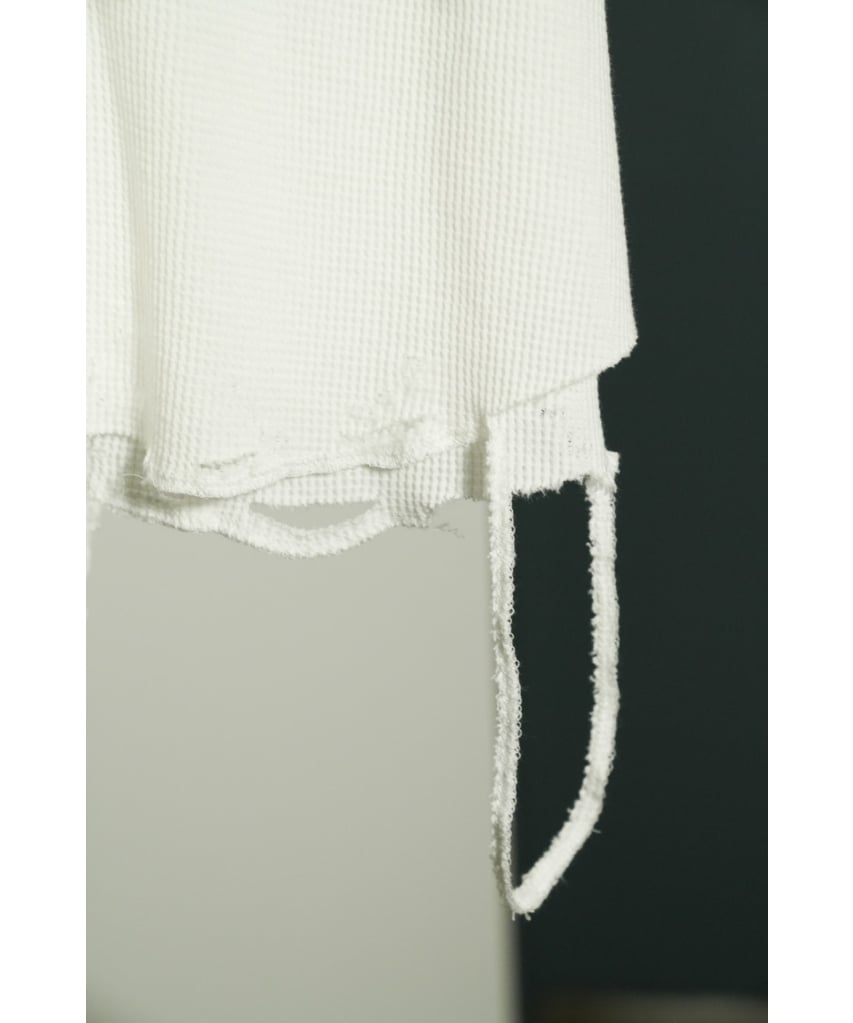 トップス ANCELLM DAMAGE WAFFLE TANKTOP DAMAGE WAFFLE TANK TOP(WHITE) – ANCELLM
