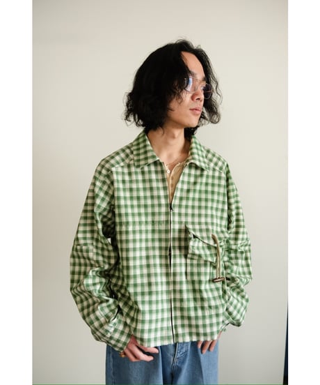 ANCELLM C/R CHECK SHORT ZIPUP SHIRT