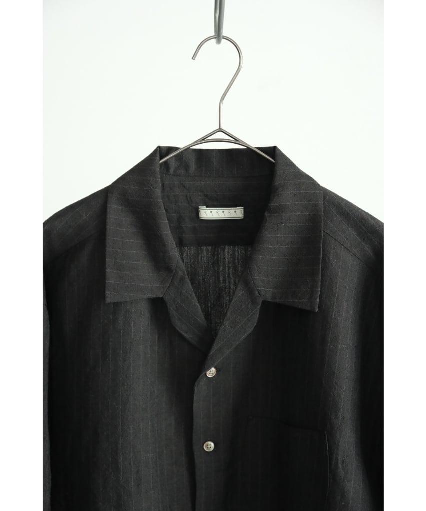 Gorsch Wool Linen Wide Silhouette Open Collar S