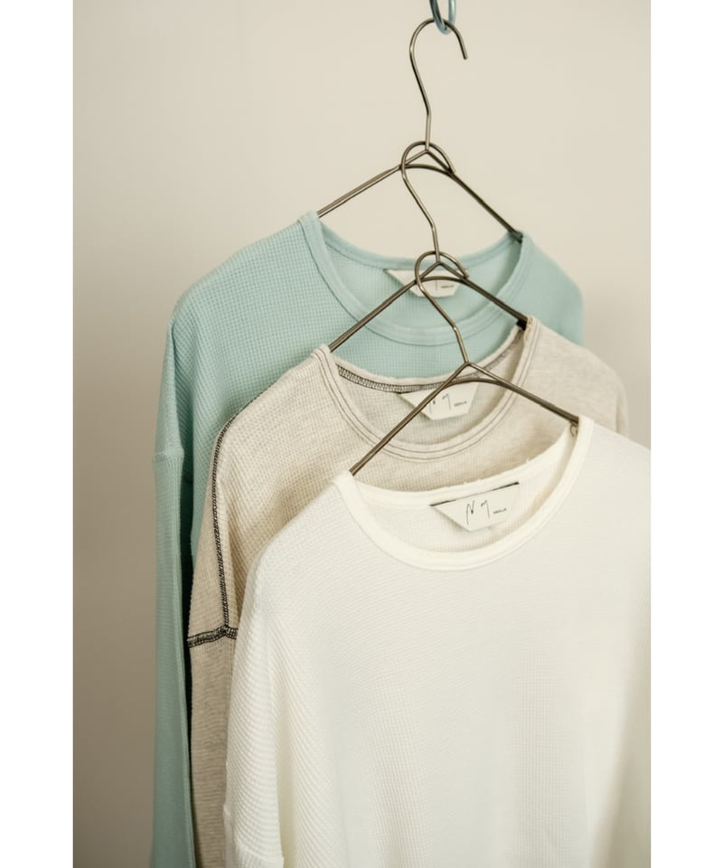 ANCELLM DAMAGE WAFFLE CREW LS T-SHIRT | MusterW ANCELLM DAMAGE WAFFLE CREW LS T-SHIRT | MusterW