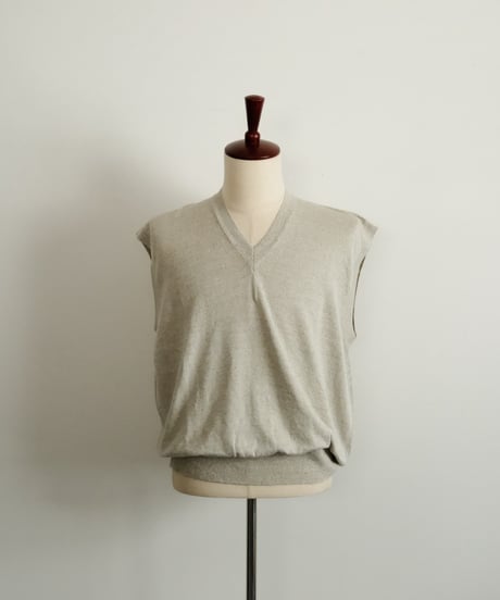 Olde H & Daughter LINEN / SILK PLAIN STITCH V NECK N/S