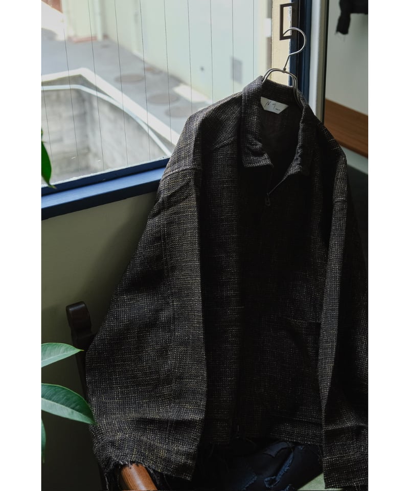 ジャケット・アウター ANCELLM TWEED ZIP JACKET brown 2 ANCELLM - TWEED ZIP JACKET | BROWN | ジャケット | NapsNote