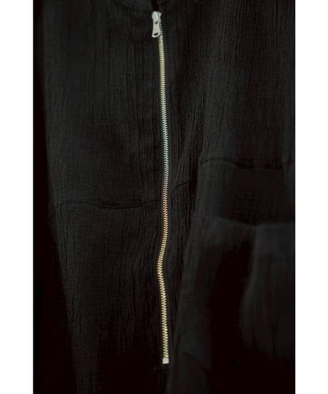 ANCELLM CREPE HALF ZIP SHIRT
