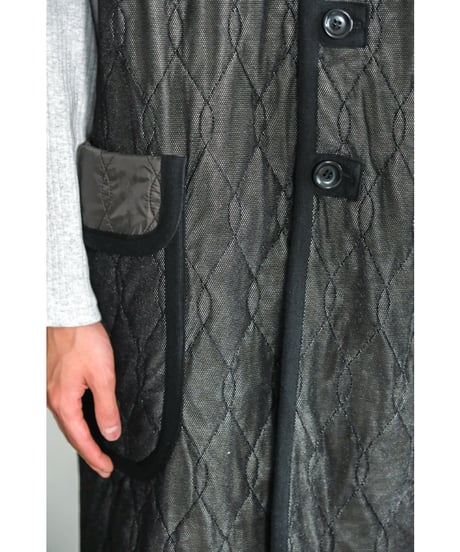 m's braque SILK-LOFT QUILTING CAR LONG VEST