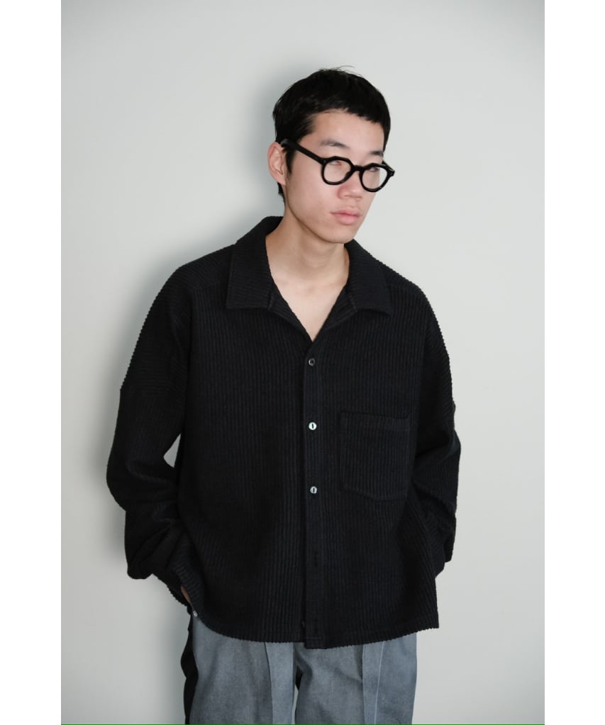 ANCELLM CUT STRIPE SHIRT(ネイビー) サイズ2 ANCELLM CUT STRIPE SHIRT(ネイビー) サイズ2 CUT STRIPE SHIRT