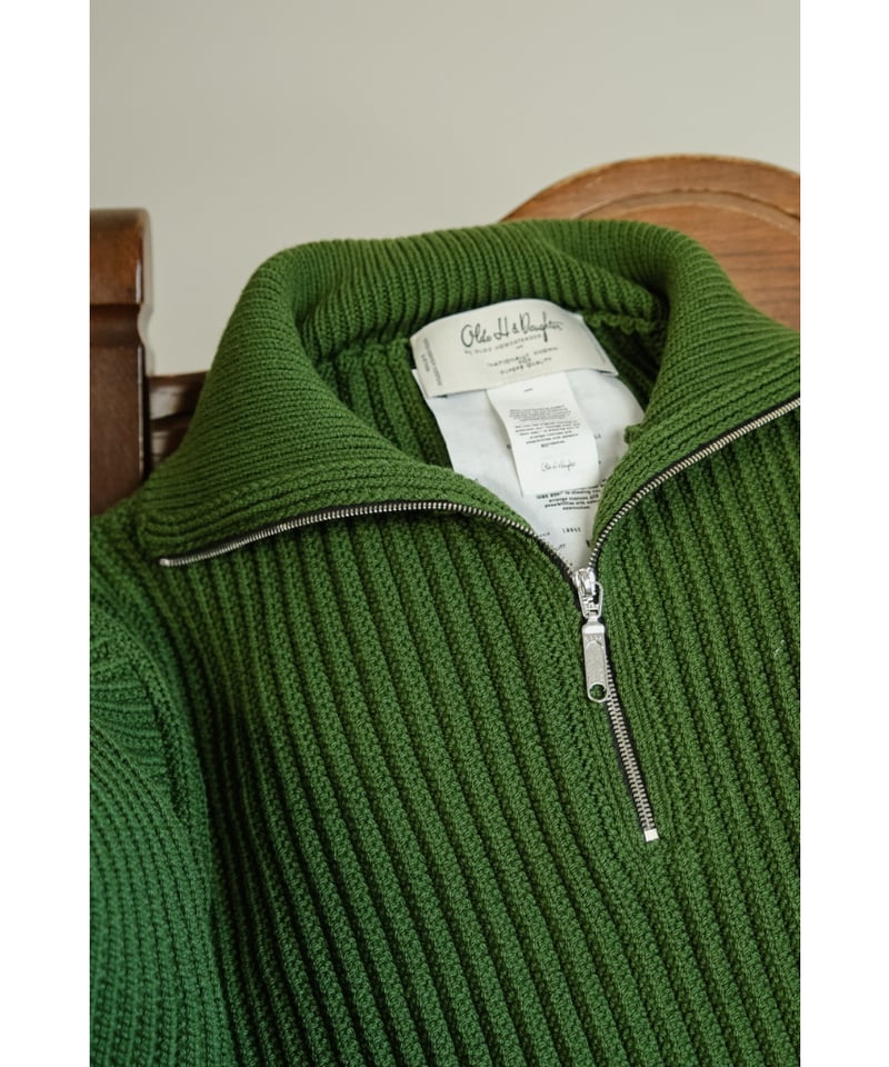 Olde H & Daughter TWIST WOOL HALF ZIP NECK P/O