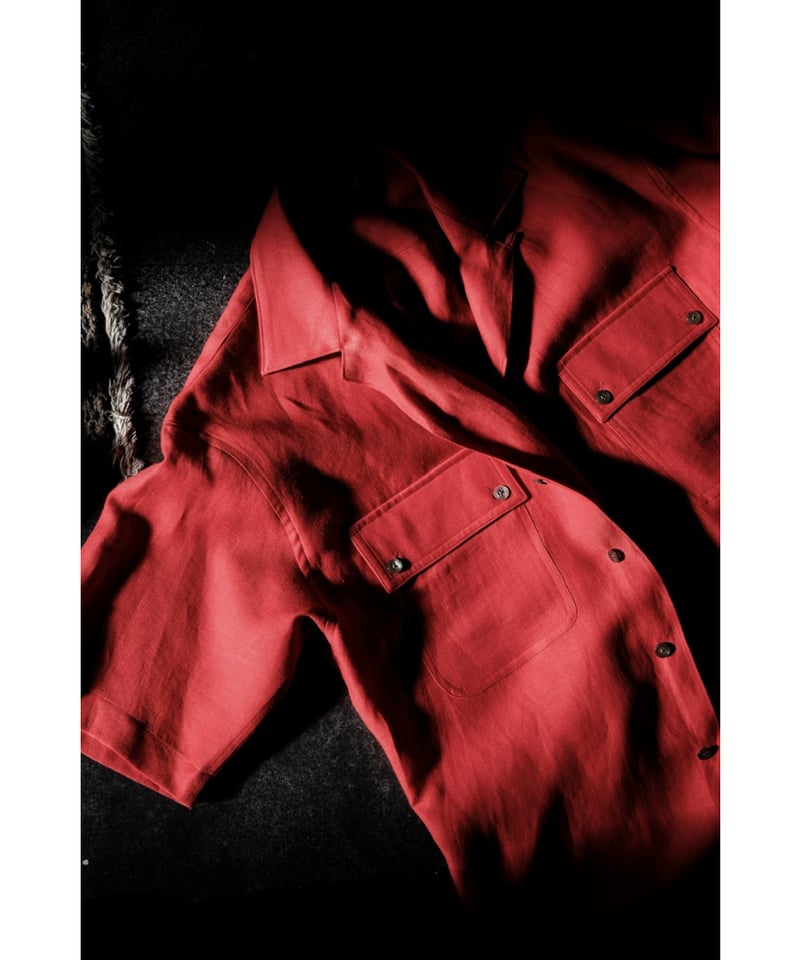 ULTERIOR L/R TWILL OPEN COLLAR SHIRT | MusterWe
