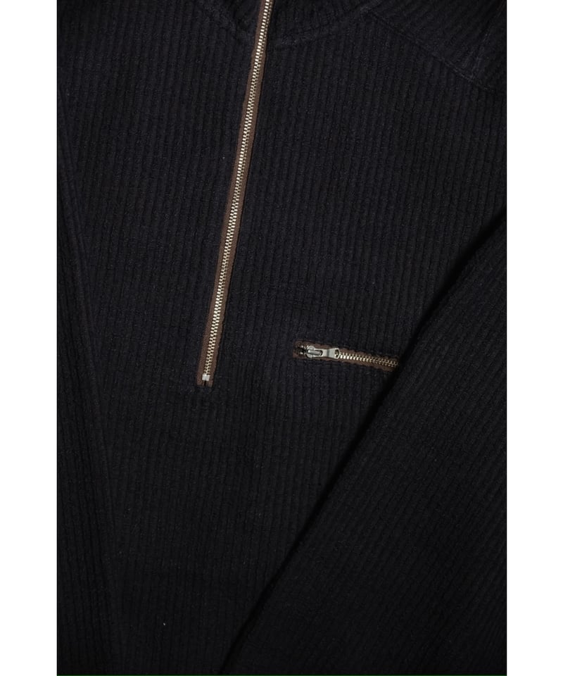 ANCELLM CUT STRIPE HALF ZIP PULL OVER SHIRT | M ANCELLM CUT STRIPE HALF ZIP PULL OVER SHIRT | M