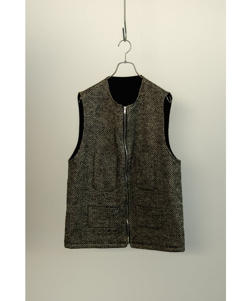 トップス pois Tweed vest Women's Herringbone Tweed Vest Dressy Waistcoat Sleeveless
