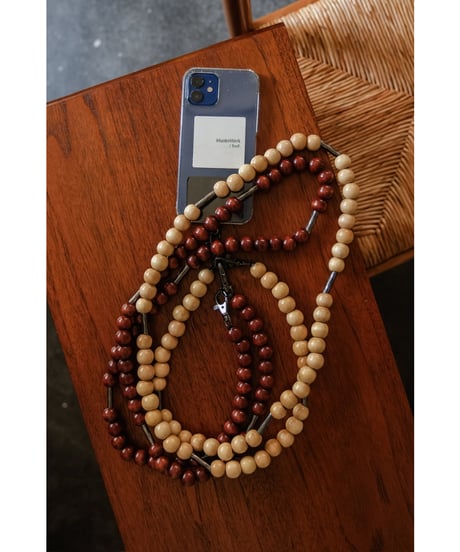 m's braque "Exclusive" VINTAGE WOOD NECK STRAP / NECKLACE