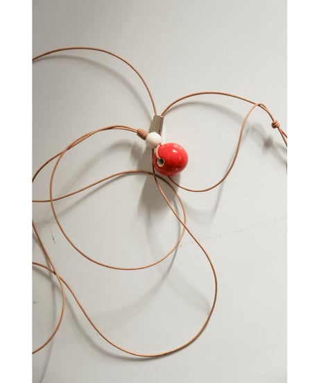 m's braque LEATHER CORD CERAMIC & WOODS NECKLACE