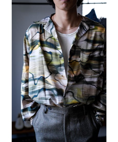 m's braque LONG SLEEVE ALOHA SHIRTS