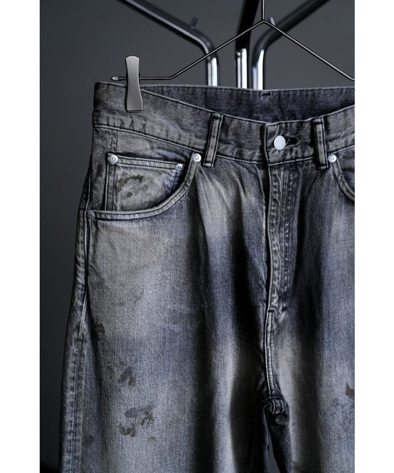 ANCELLM AGING BLACK DENIM STRAIGHT 5P PANTS | M ANCELLM AGING BLACK DENIM STRAIGHT 5P PANTS | M