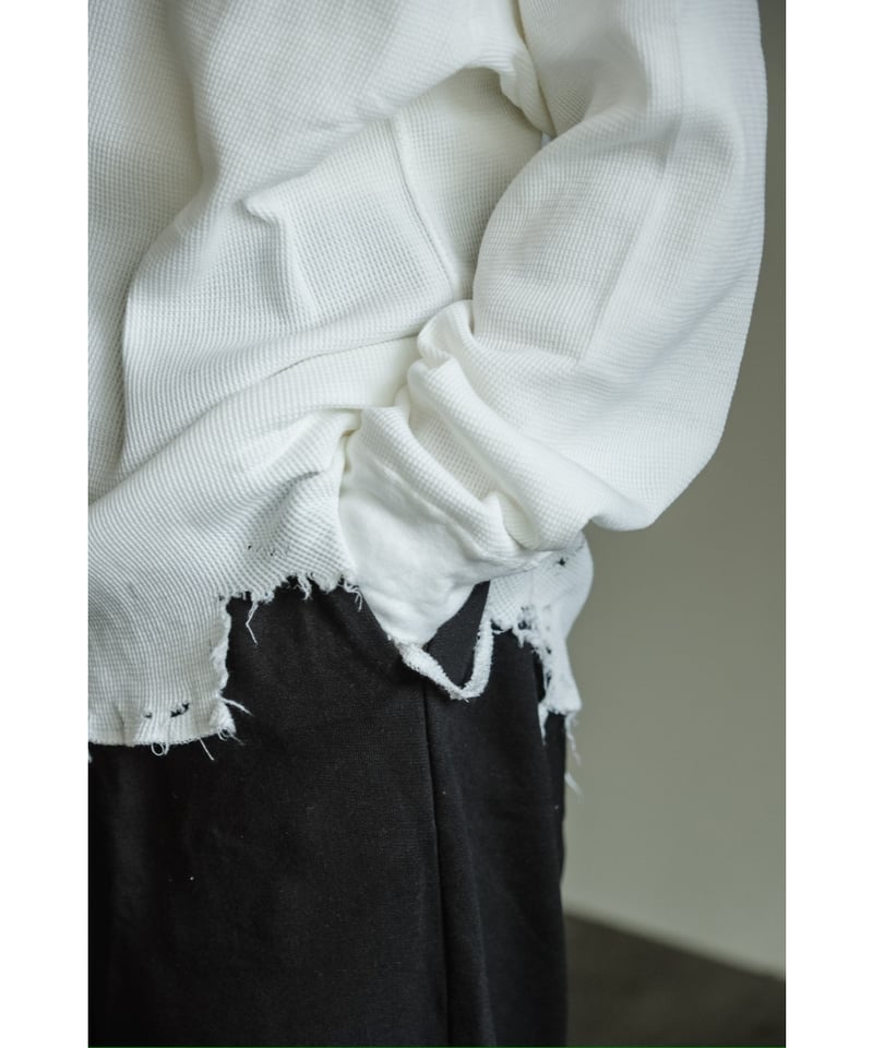 ANCELLM DAMAGE WAFFLE CREW LS T-SHIRT | MusterW