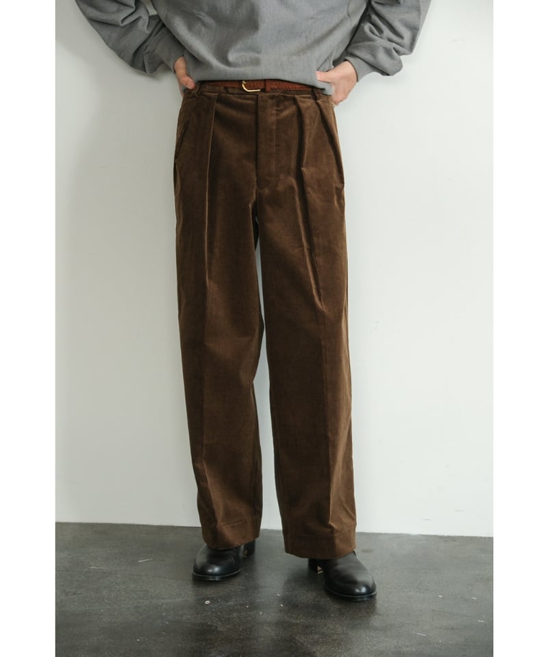 BISOWN CORDUROY 2TUCK WIDE TROUSERS | MusterWer