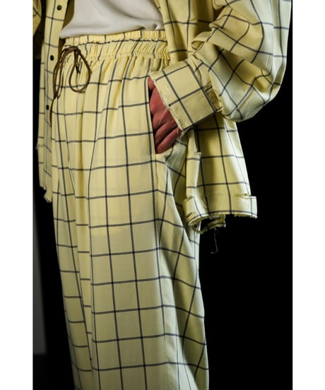 ANCELLM RAYON CHECK SLACKS
