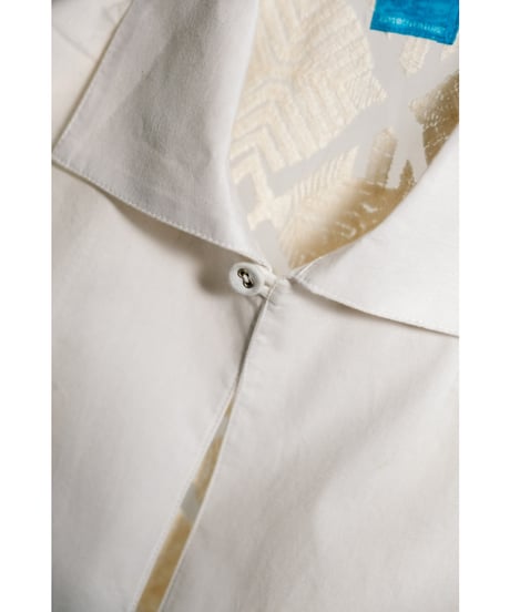 PERIOD FEATURES Cotton Poplin Back Knit Lace Pullover