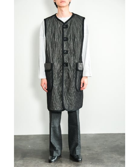 m's braque SILK-LOFT QUILTING CAR LONG VEST