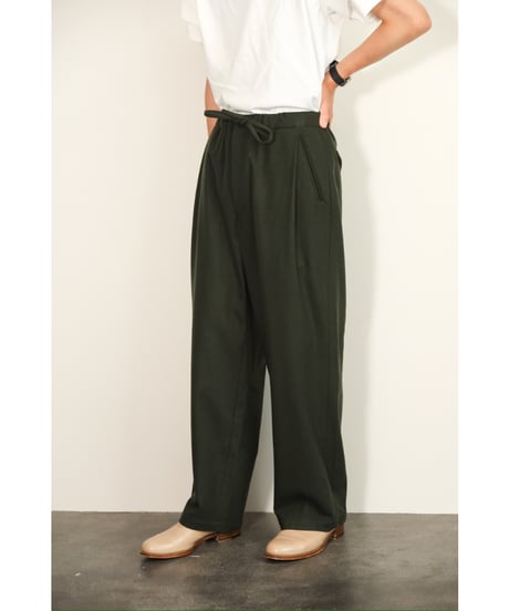 ULTERIOR SUPER FINE WOOL CHECKED DRAWSTRING PANTS