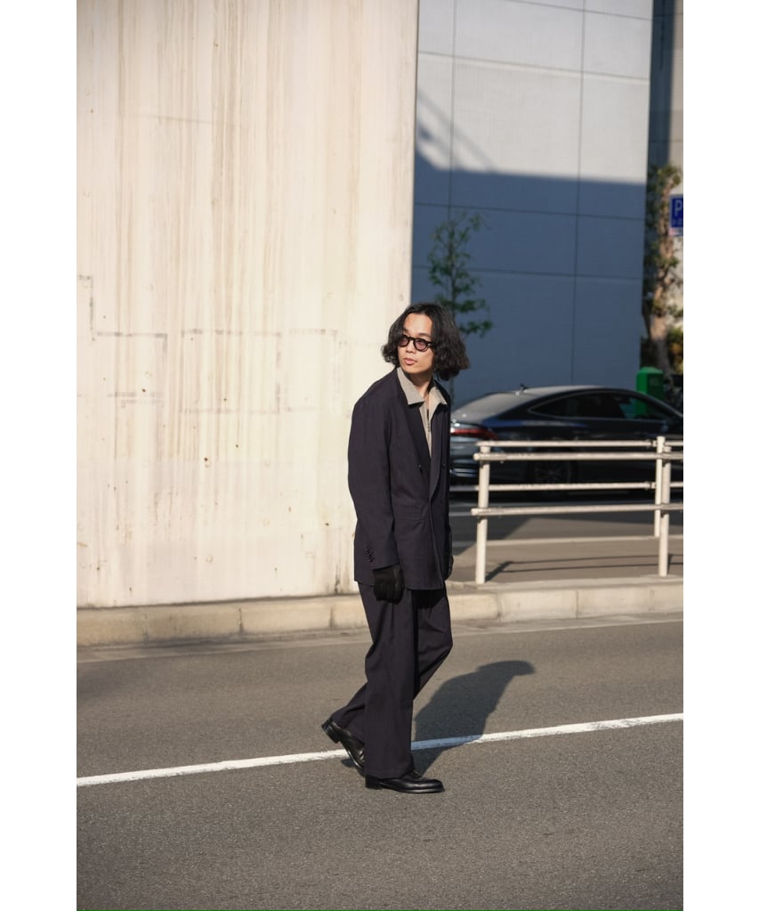 ULTERIOR SILK WOOL STRIPED OX DB JKT | MusterWe ULTERIOR SILK WOOL STRIPED OX DB JKT | MusterWe
