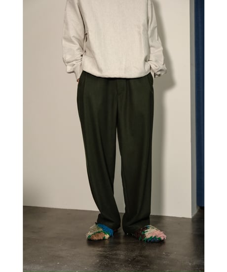 ULTERIOR SUPER FINE WOOL CHECKED DRAWSTRING PANTS