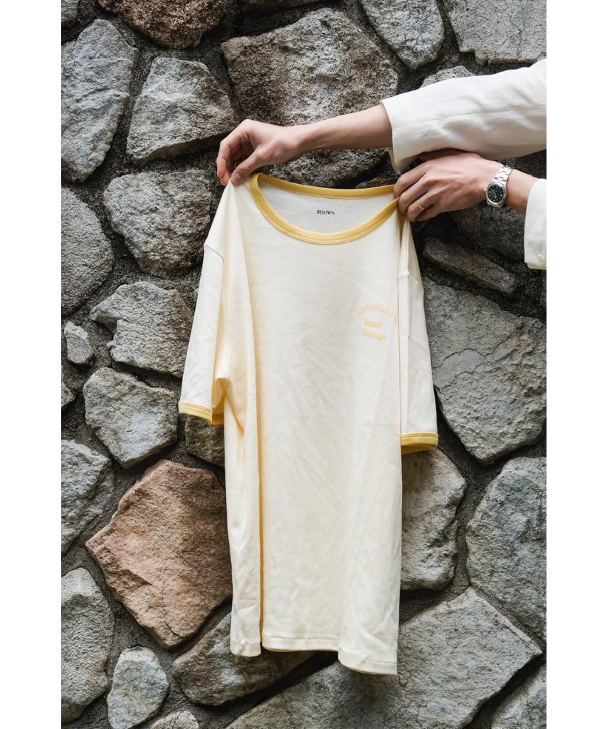 BISOWN (ビソウン) / TRIM TEE WHITE x BROWN BISOWN TRIM TEE WHITE x BROWN ビソウン トリム
