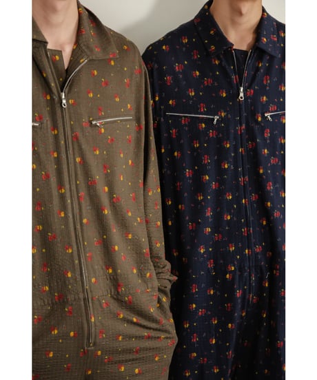 KANEMASA PHIL. "Exclusive" 36G Linen Sucker Flower Jumpsuit