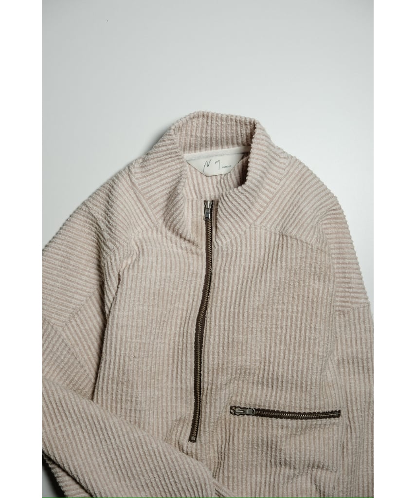 ANCELLM CUT STRIPE HALF ZIP PULL OVER SHIRT | M