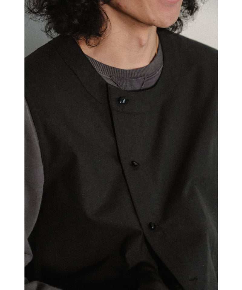 ENFOLD ASYMMETRY VEST ブラック ENFOLD - CACHE-COEUR OPEN VEST / オープンベスト / ブラック