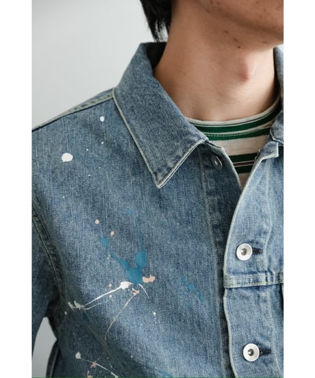 ensou. Erased Jean Jacket-Splash