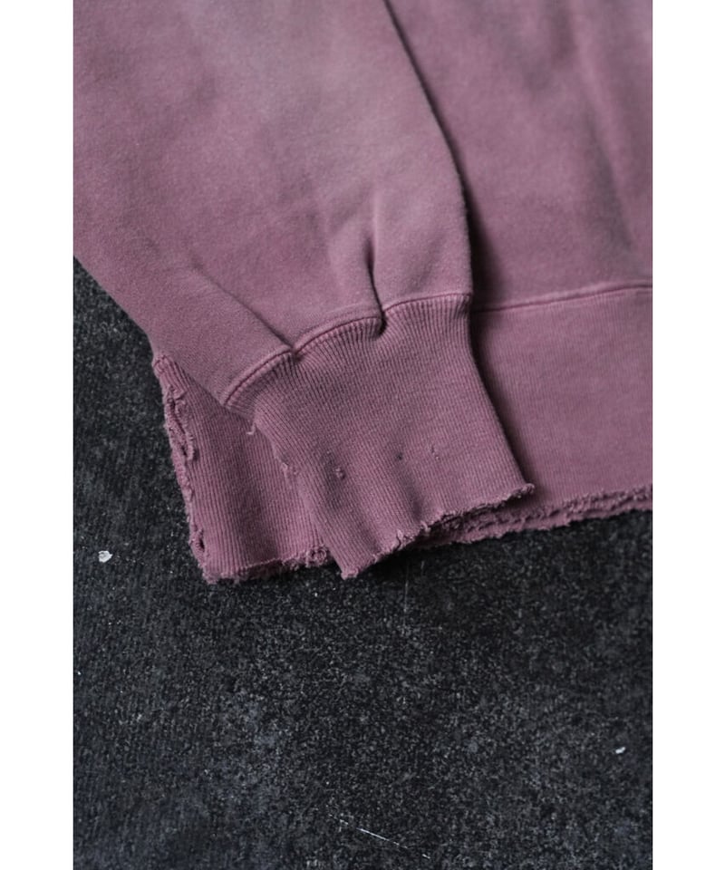 ANCELLM DYED DAMAGE FLOWER PRINT SWEAT SHIRT |