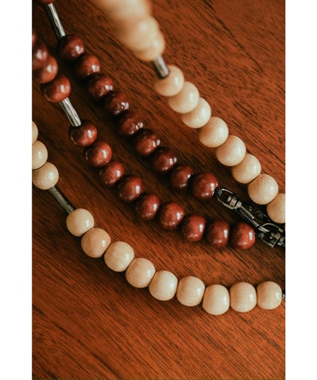 m's braque "Exclusive" VINTAGE WOOD NECK STRAP / NECKLACE