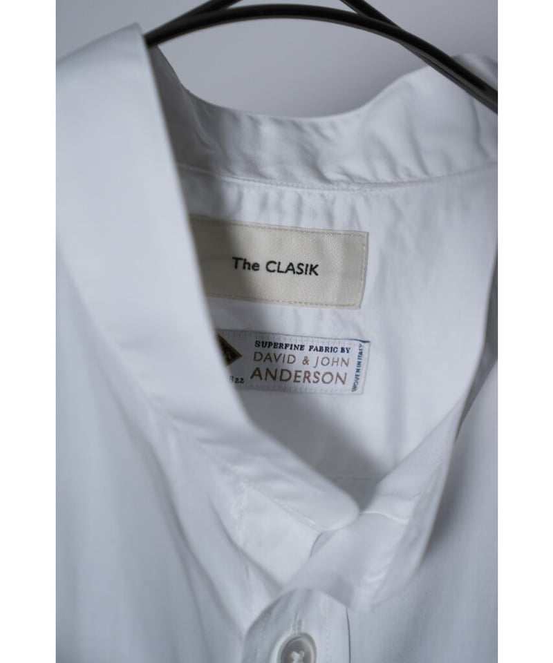 美品 The CLASIK×DAVID&JOHN ANDERSON 白シャツ The CLASIK COLLARLESS SHIRTS | MusterWerk Sud.