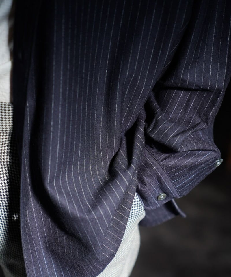 KANEMASA PHIL. High Gauge Milled Wool Stripe Sq