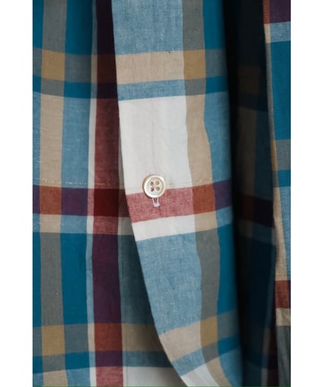 Gurank Plaid open collar shirts