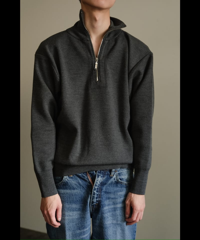 Olde H & Daughter WOOL KNIT TRACK HALF ZIP | Mu