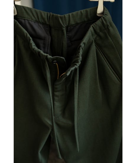 ULTERIOR SUPER FINE WOOL CHECKED DRAWSTRING PANTS
