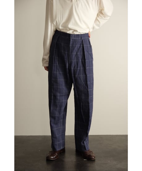 USED Windowpane Wool Trousers