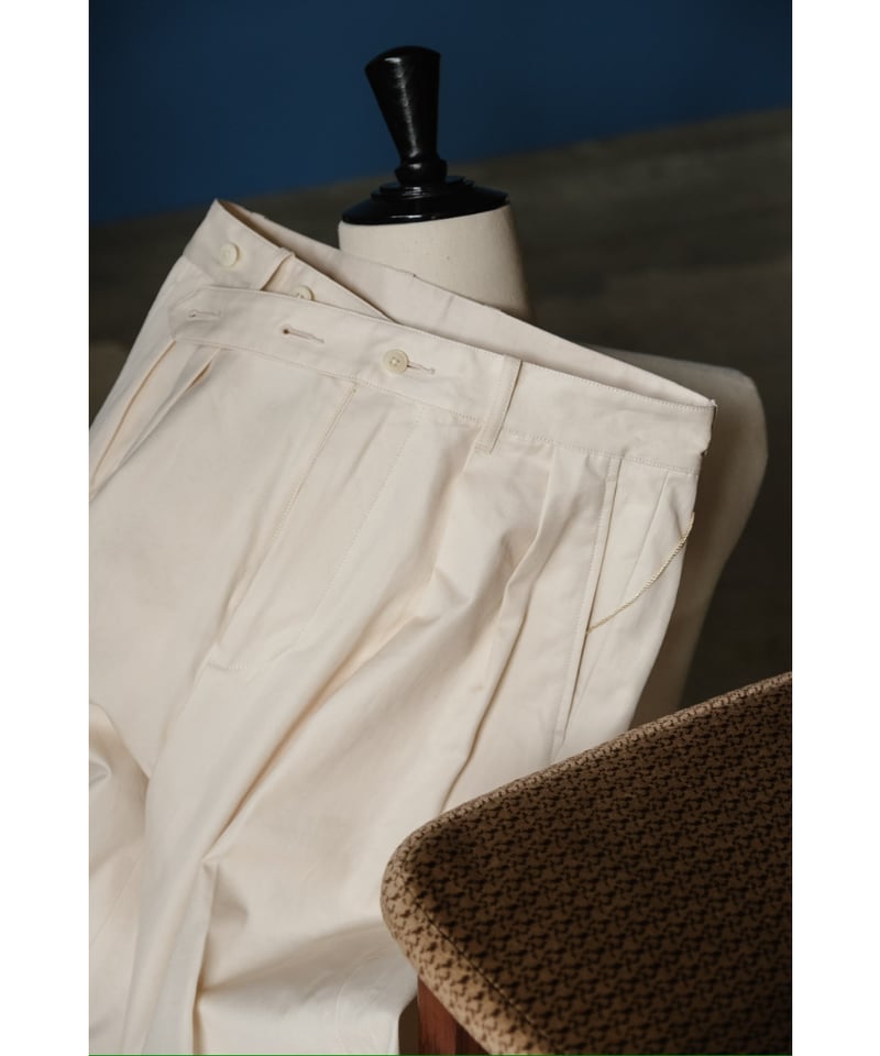 ULTERIOR FINX COTTON GABARDINE TUCKED TROUSERS