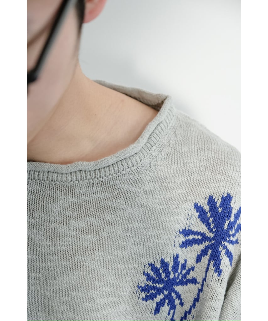 トップス nakedgauge WILD NATURE YARN SWEATER Vail WP Masc Sweater Offwhite Smoke Navy Blue - Dale of Norway