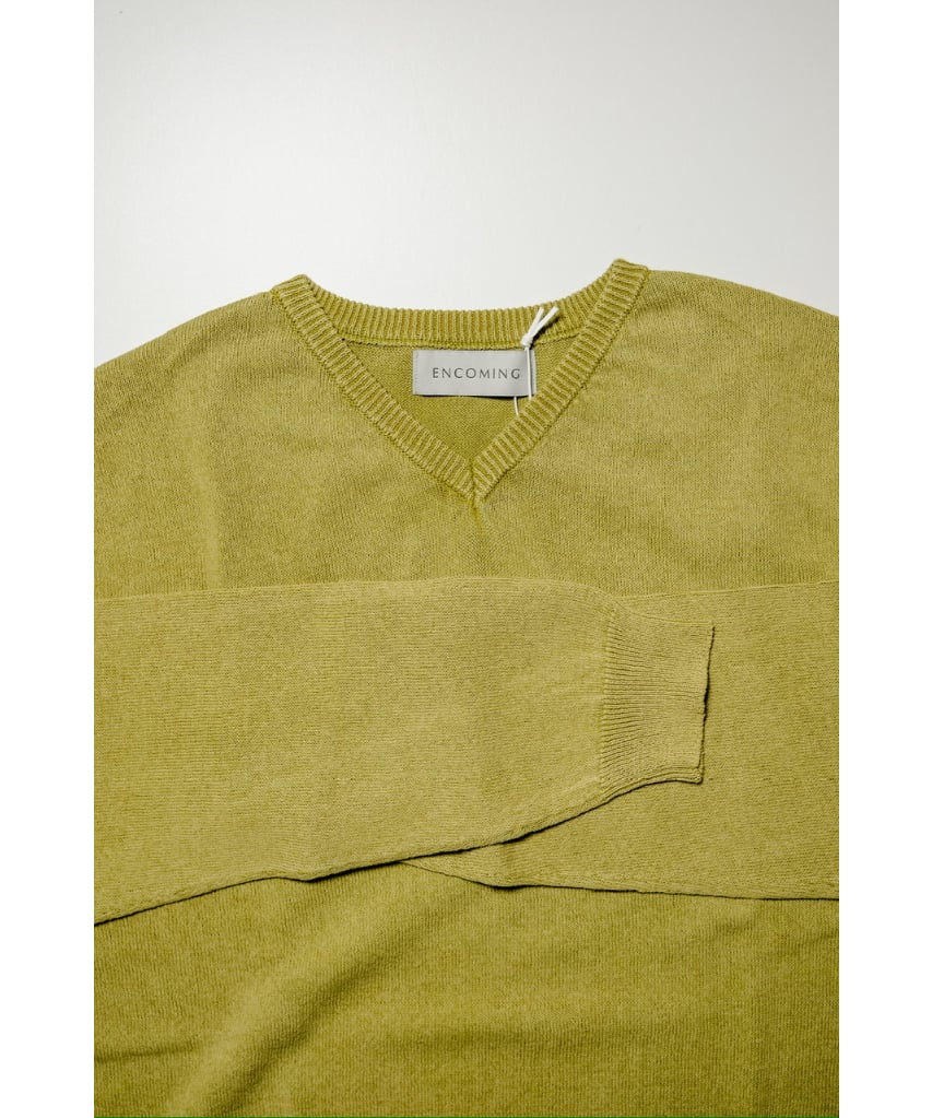 【ENCOMING】KNITTED V NECK JUMPER ENCOMING - KNITTED V NECK JUMPER Blue – STUDY SHOWROOM STORE