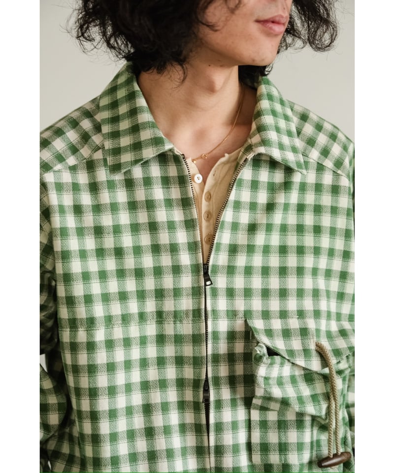 ANCELLM C/R CHECK SHORT ZIPUP SHIRT | MusterWer ANCELLM C/R CHECK SHORT ZIPUP SHIRT | MusterWer