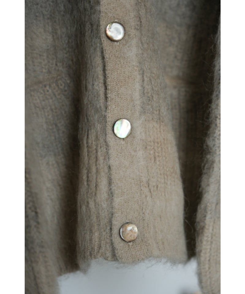 REVERBERATE MOHAIR GRADATION BORDER CARDIGAN |