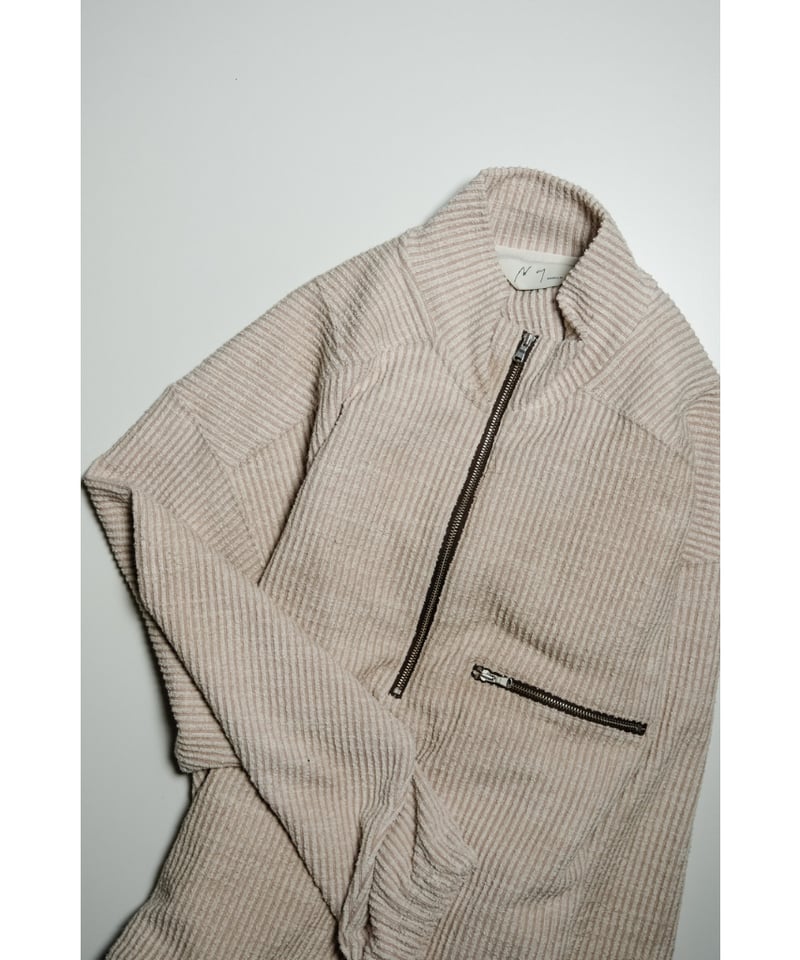ANCELLM CUT STRIPE HALF ZIP PULL OVER SHIRT | M ANCELLM CUT STRIPE HALF ZIP PULL OVER SHIRT | M