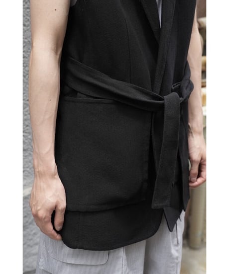 POSTELEGANT WASHI PAPER WOOL REVER VEST