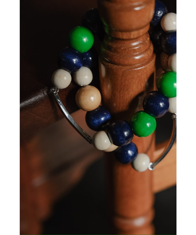 アクセサリー m's braque L&WOODS BRACELET m's Braque Bracelet ( Natural Wood & Onyx Black)(women)