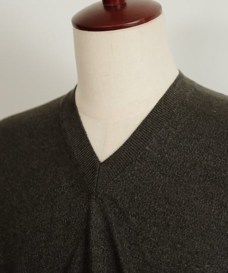 Olde H & Daughter LINEN / SILK PLAIN STITCH V NECK N/S