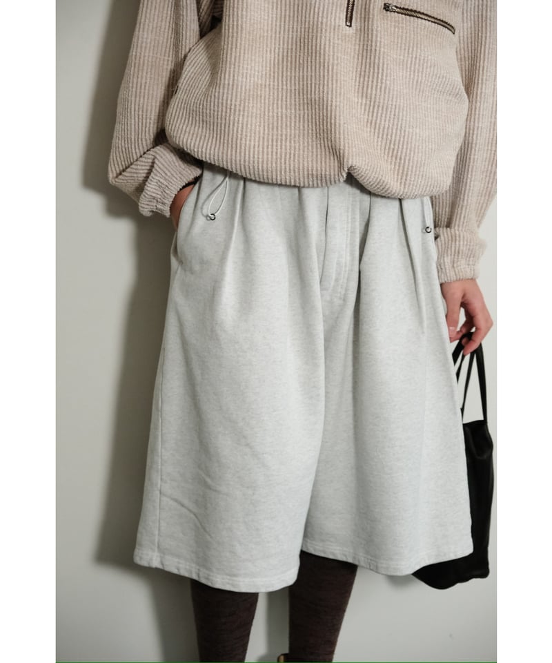 パンツ ANCELLM 3/4 Tuck Sweat Shorts (Ash Gray) ANCELLM 3/4 TUCK SWEAT SHORTS ASH GRAY 通販ページ octavia